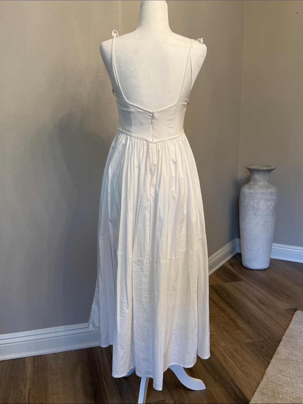Free People Ivory Maxi Dress with Tie Straps - Picture 9 of 11